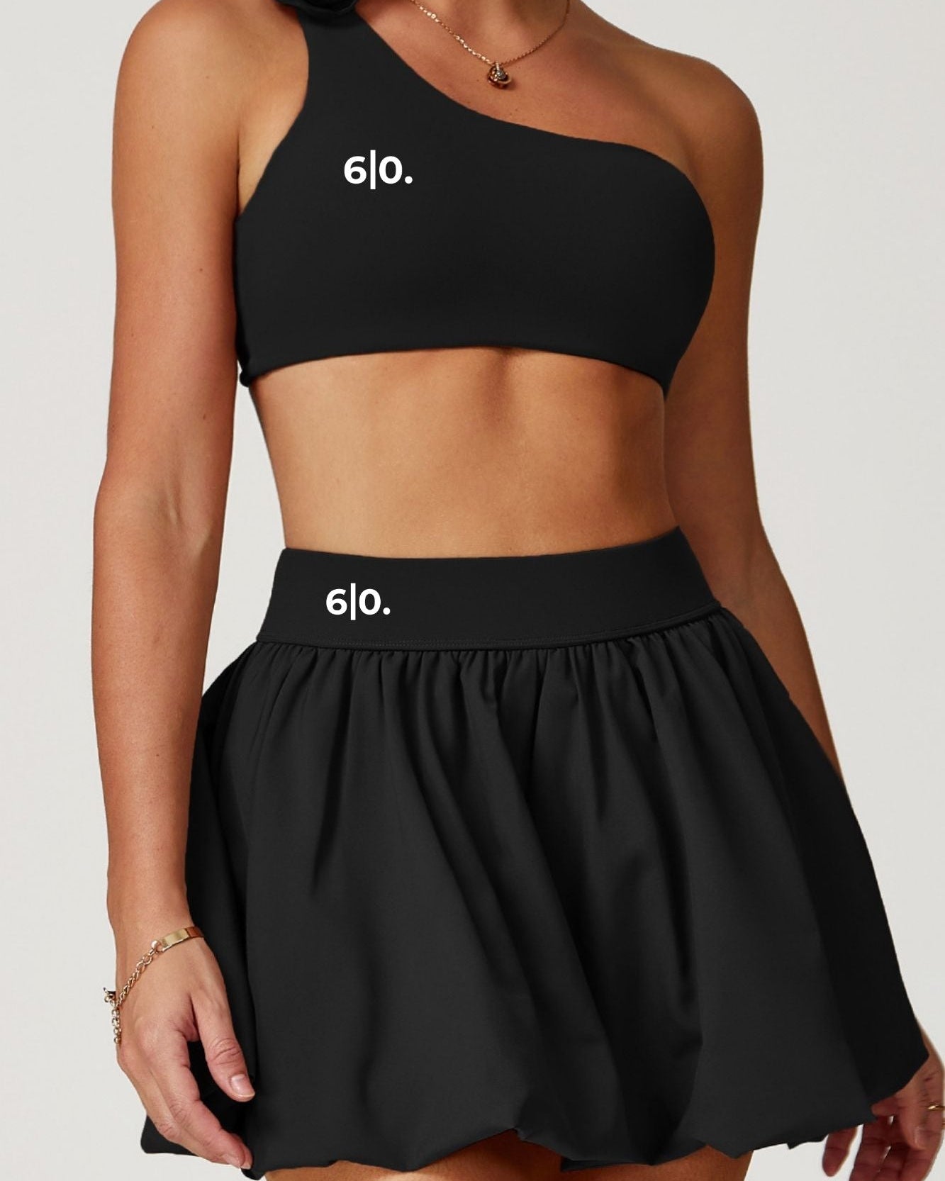 AYA one shoulder bra top and skirt set (with flower) My Store