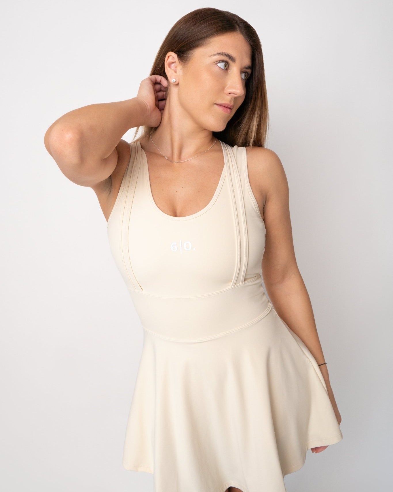 Beige stylish padel dress - Six Zero padel