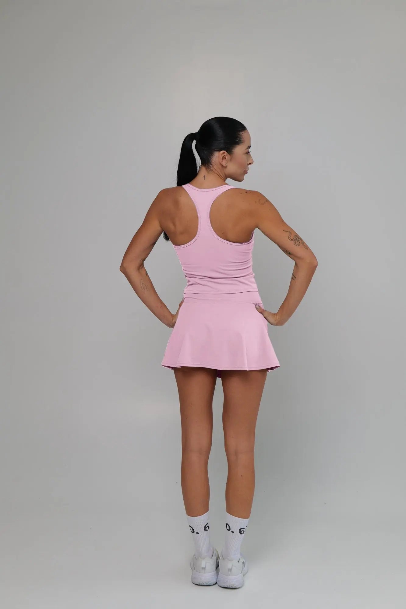 Black soft material top and skirt set - Six Zero padel