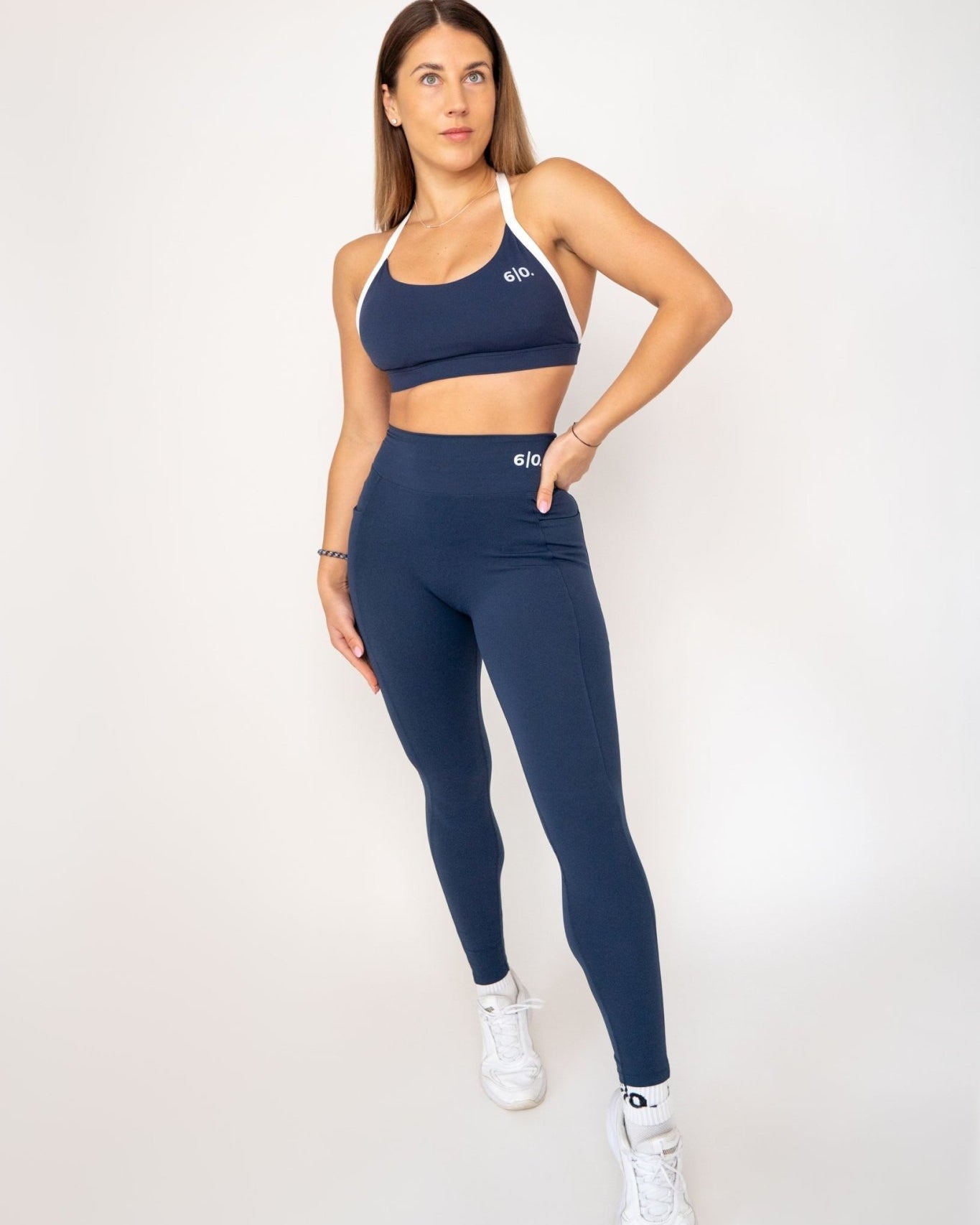 Brown soft material leggings & bra set - Six Zero padel