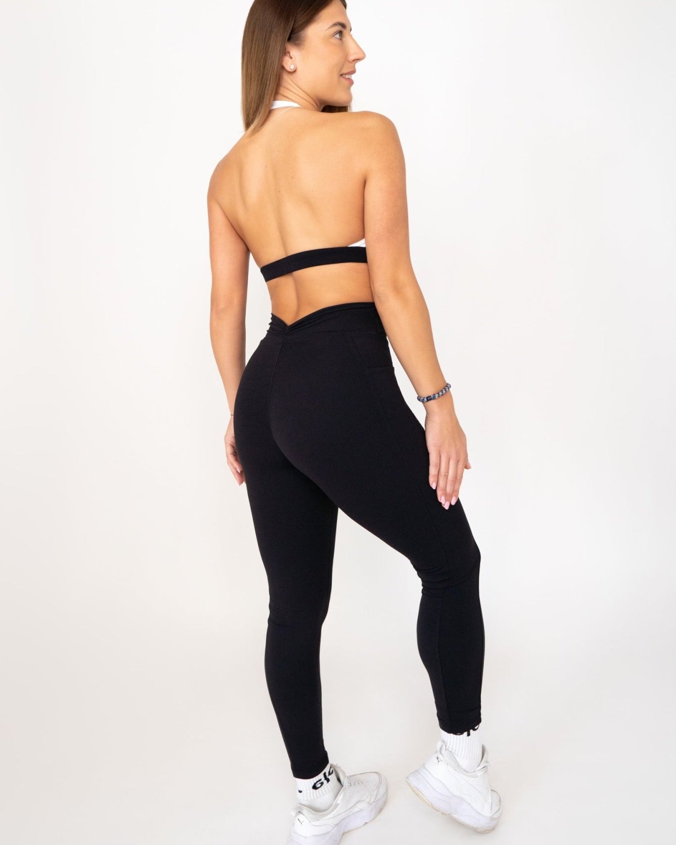 Brown soft material leggings & bra set - Six Zero padel