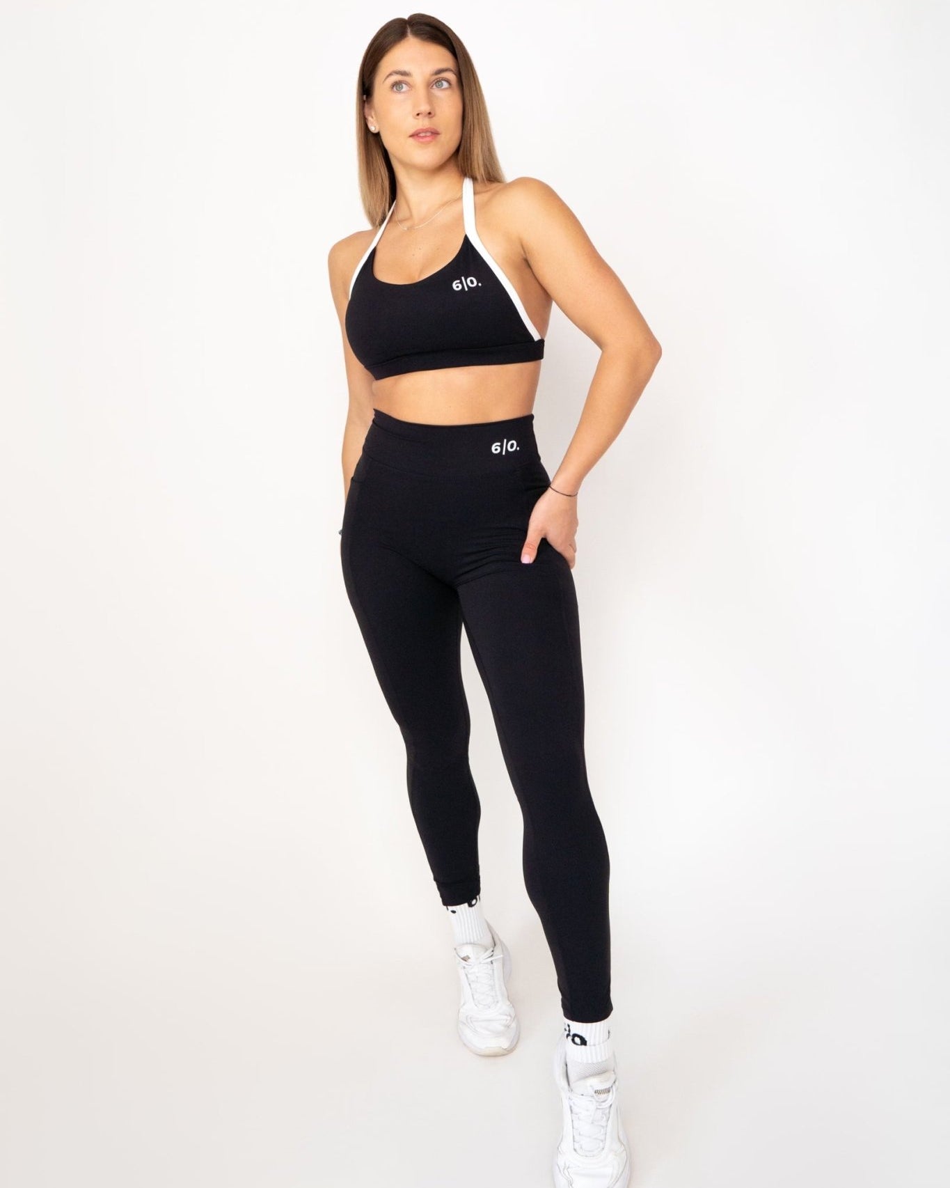 Brown soft material leggings & bra set - Six Zero padel