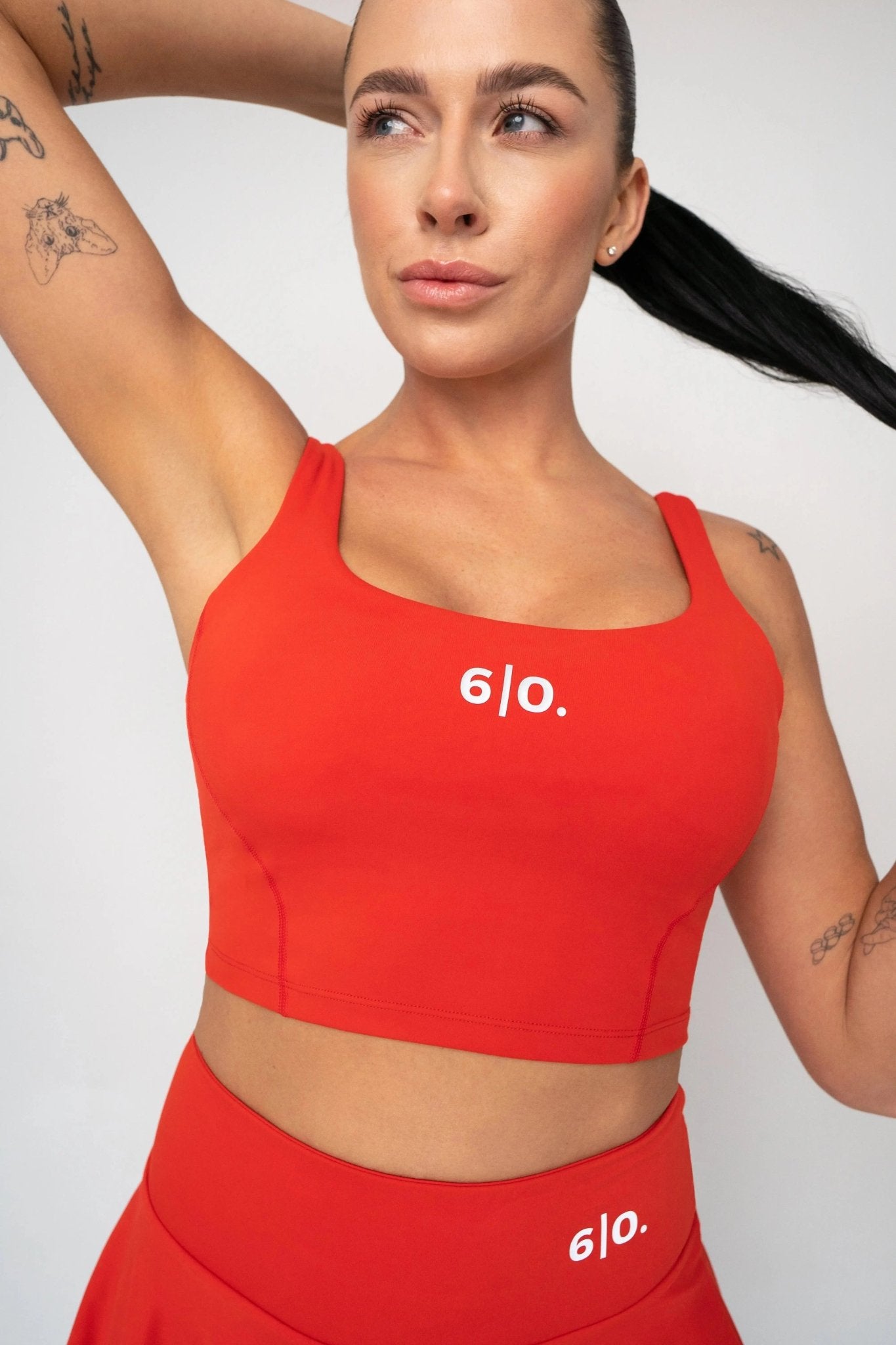 Dark brown Bra top & skirt set - Six Zero padel