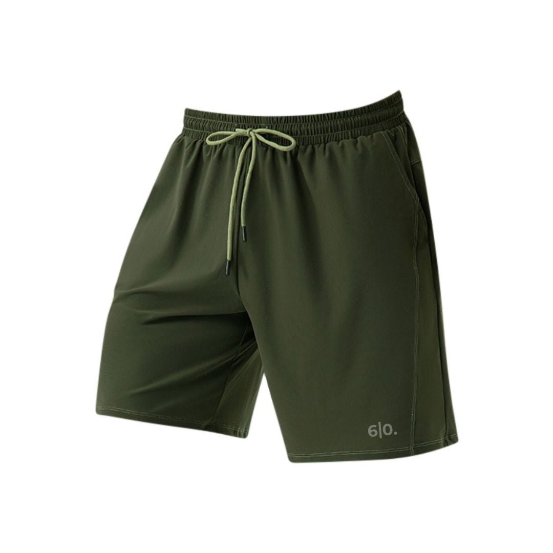 Green straight design padel shorts for men - Six Zero padel