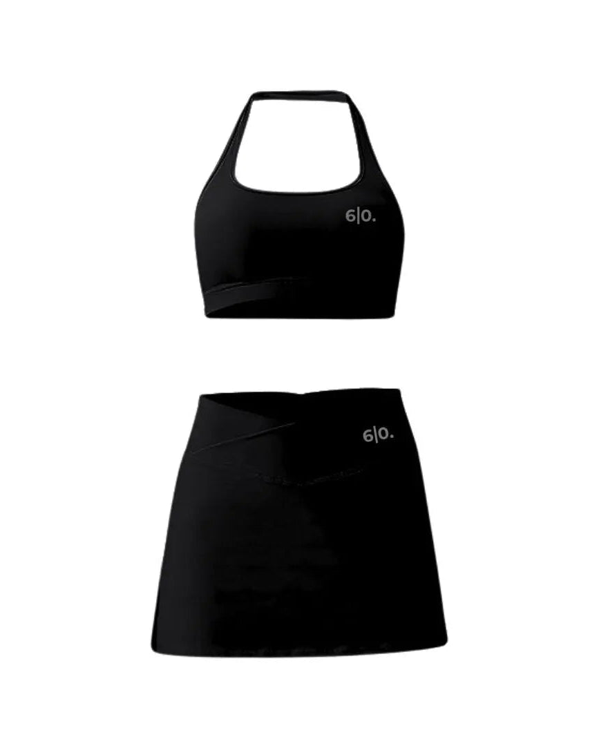 Modern design white skirt and bra set - Six Zero padel