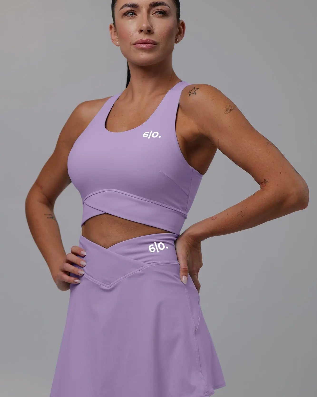 Purple Slimming design bra and skirt set - Six Zero padel