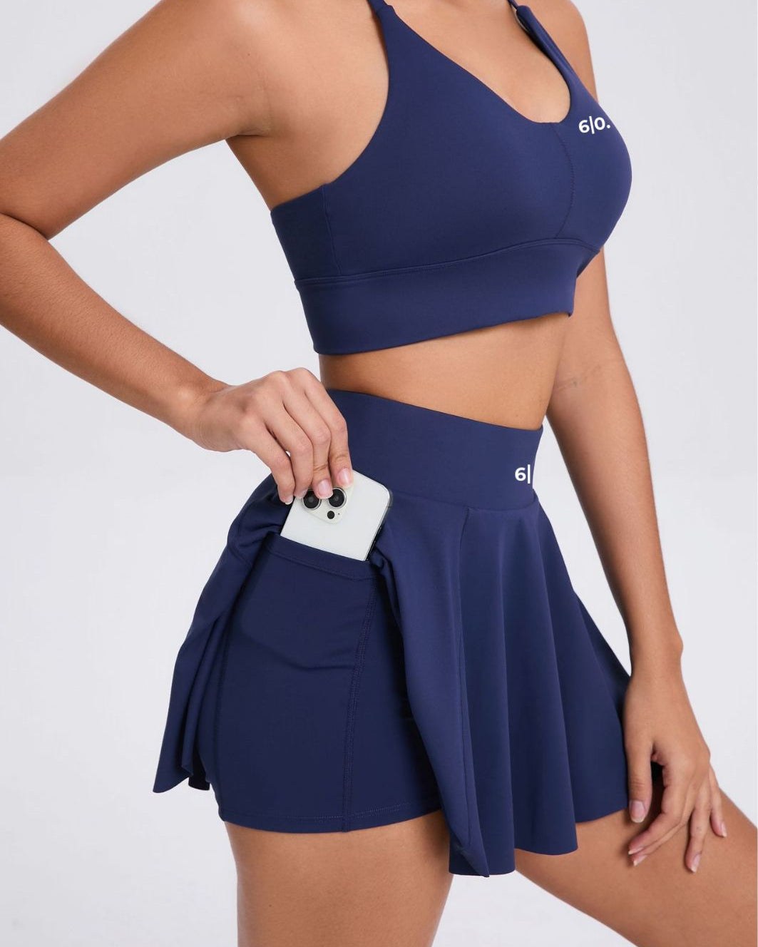 RIVA white bra and skirt set - Six Zero padel