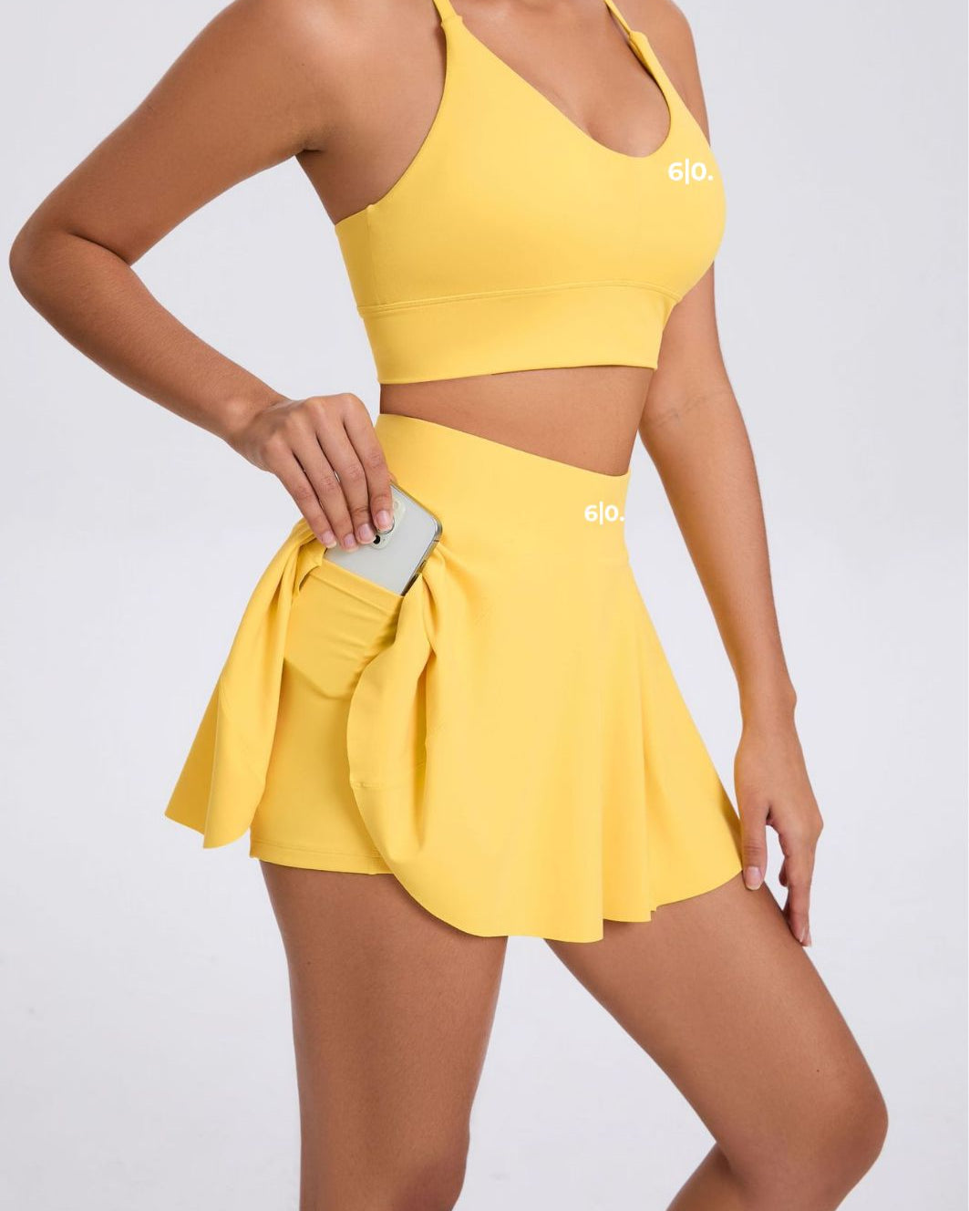 RIVA white bra and skirt set - Six Zero padel