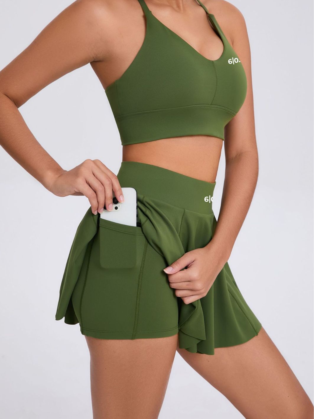 RIVA white bra and skirt set - Six Zero padel