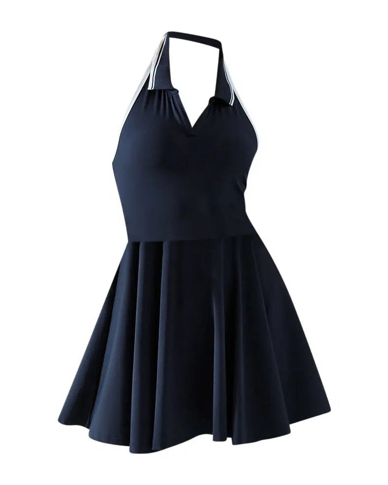 White classic polo padel dress - Six Zero padel