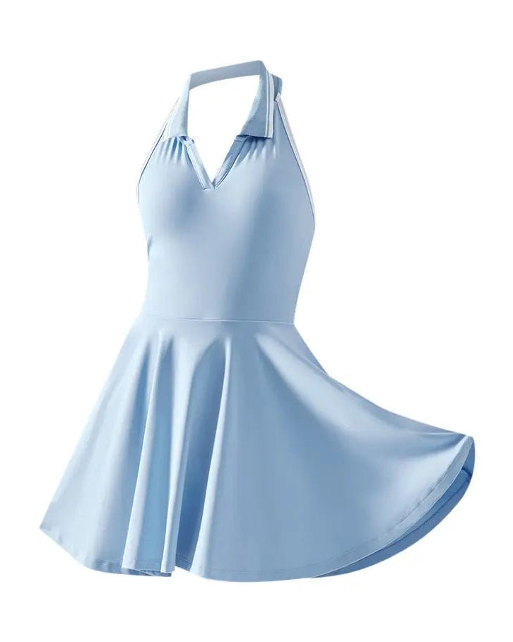 White classic polo padel dress - Six Zero padel