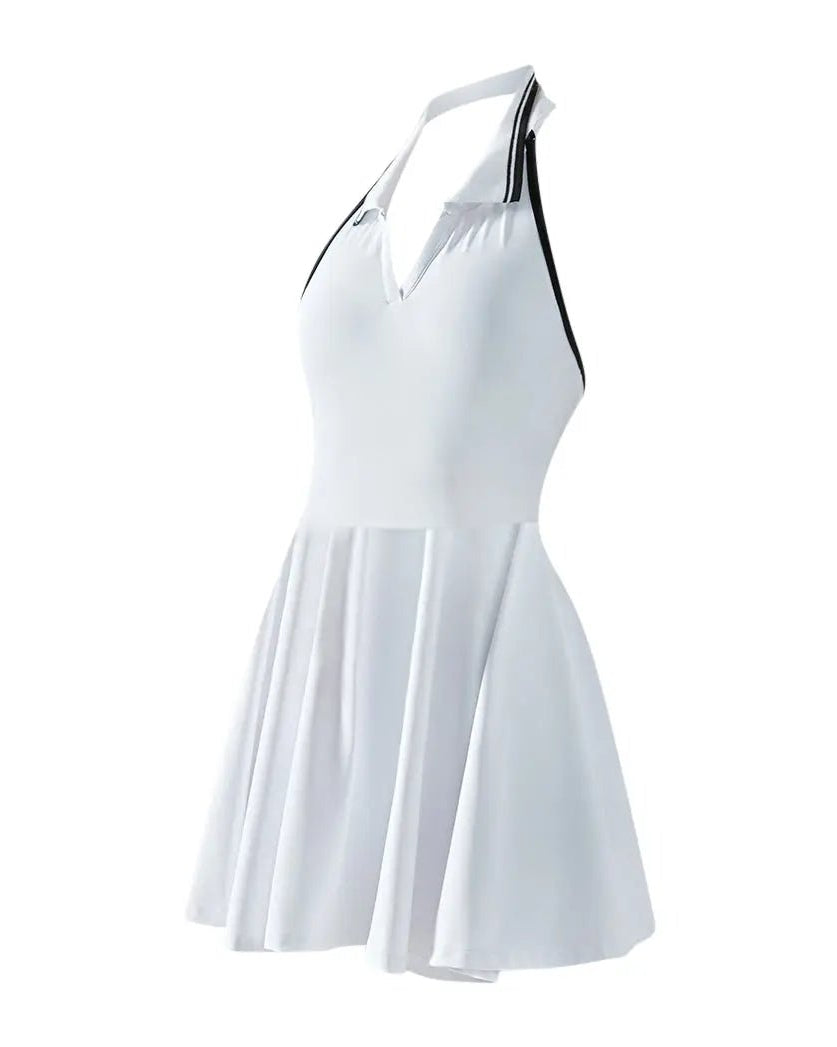 White classic polo padel dress - Six Zero padel