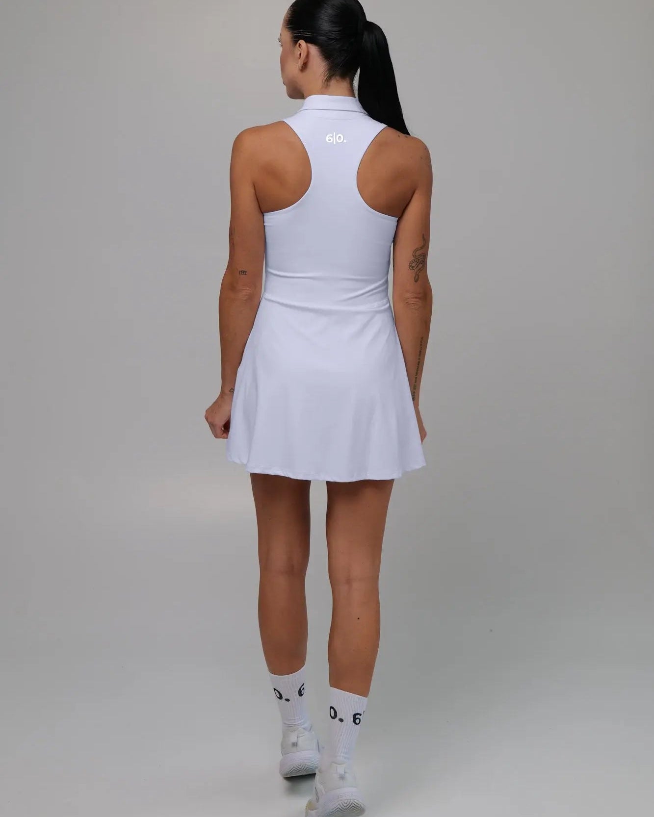 White modern style polo padel dress - Six Zero padel
