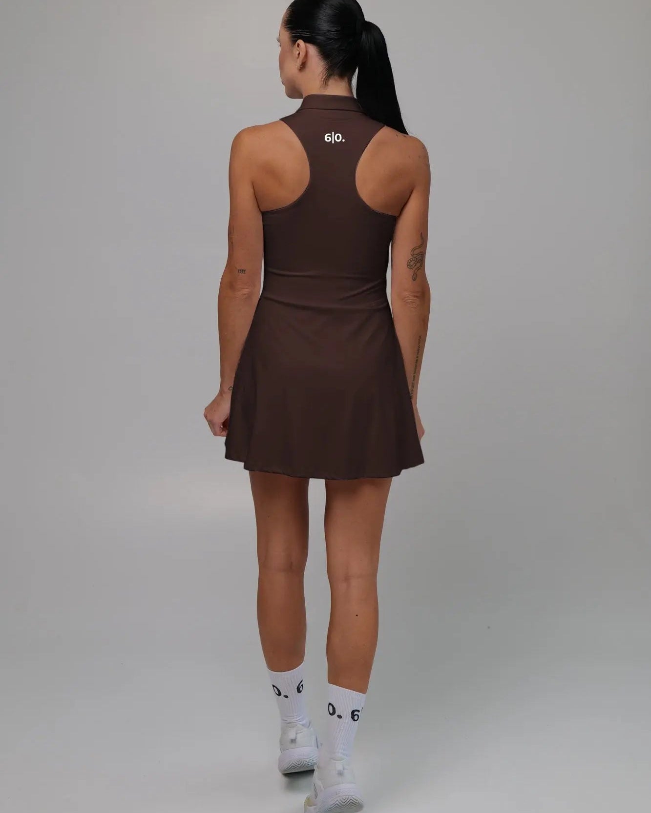 White modern style polo padel dress - Six Zero padel