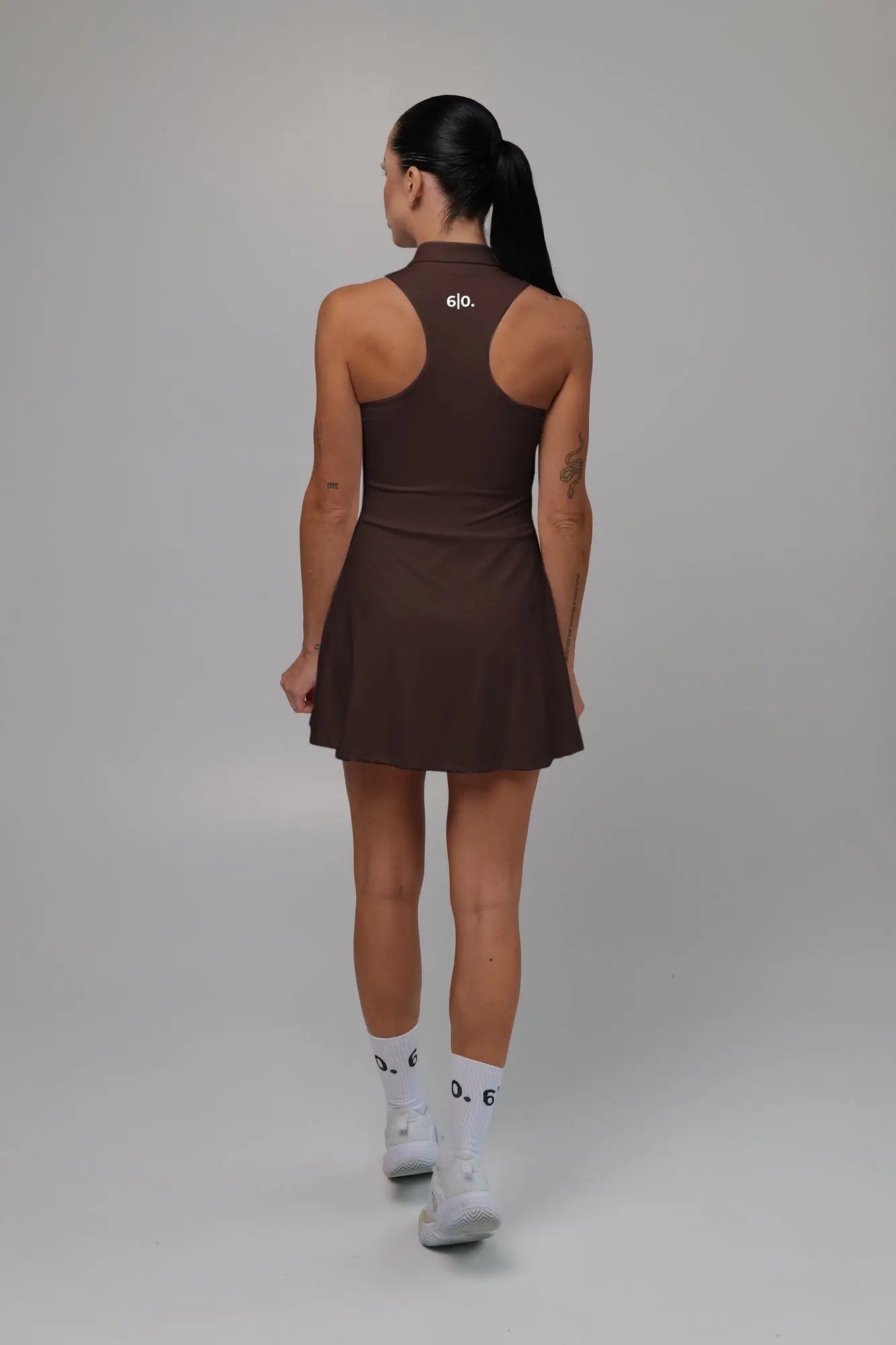 White modern style polo padel dress - Six Zero padel