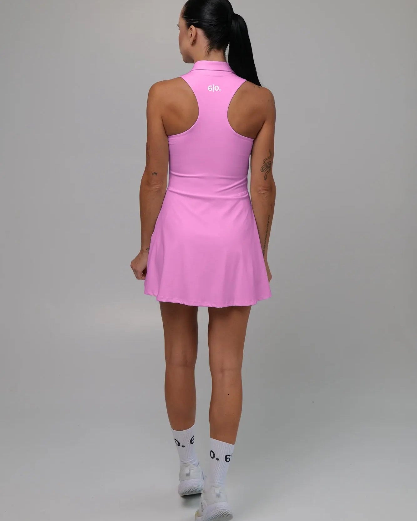 White modern style polo padel dress - Six Zero padel