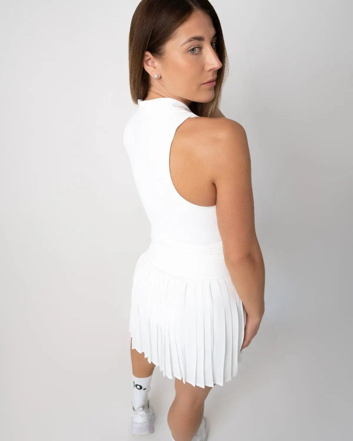 White polo t-shirt & skirt set - Six Zero padel