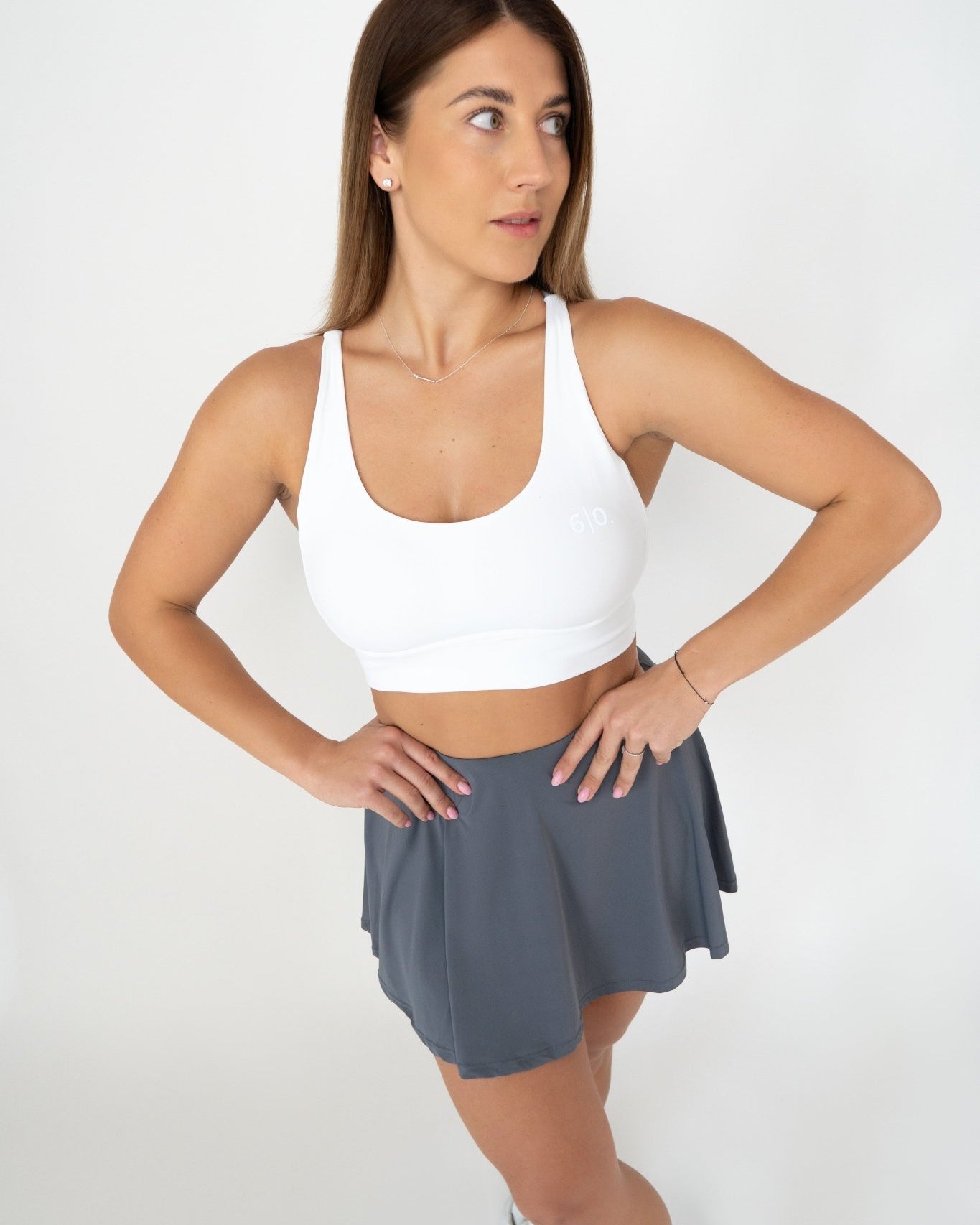 White short sleeve bra - Six Zero padel