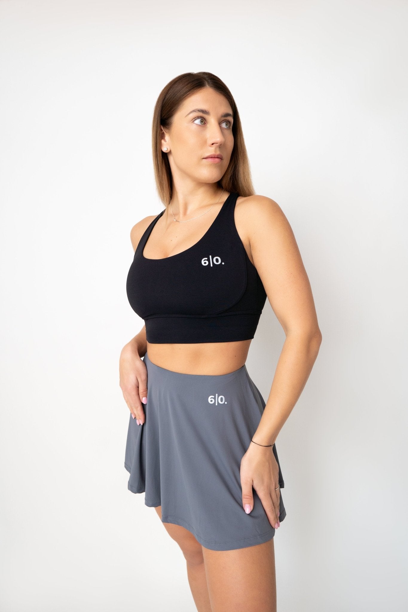 White short sleeve bra - Six Zero padel