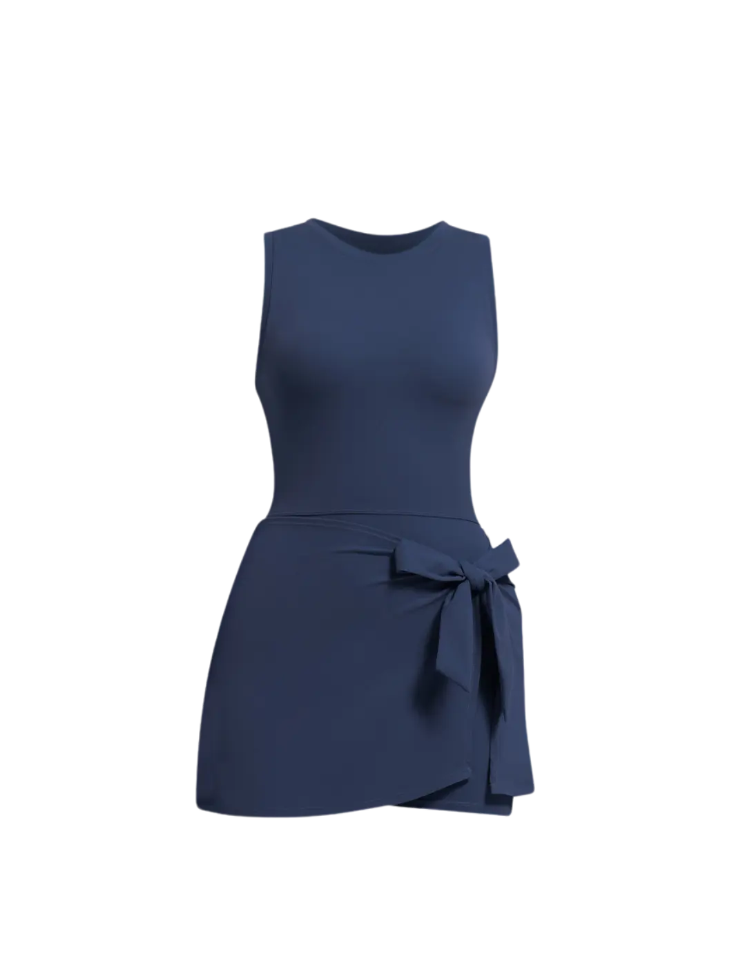 New dark blue slimming effect short dress with belt (without bra) My Store