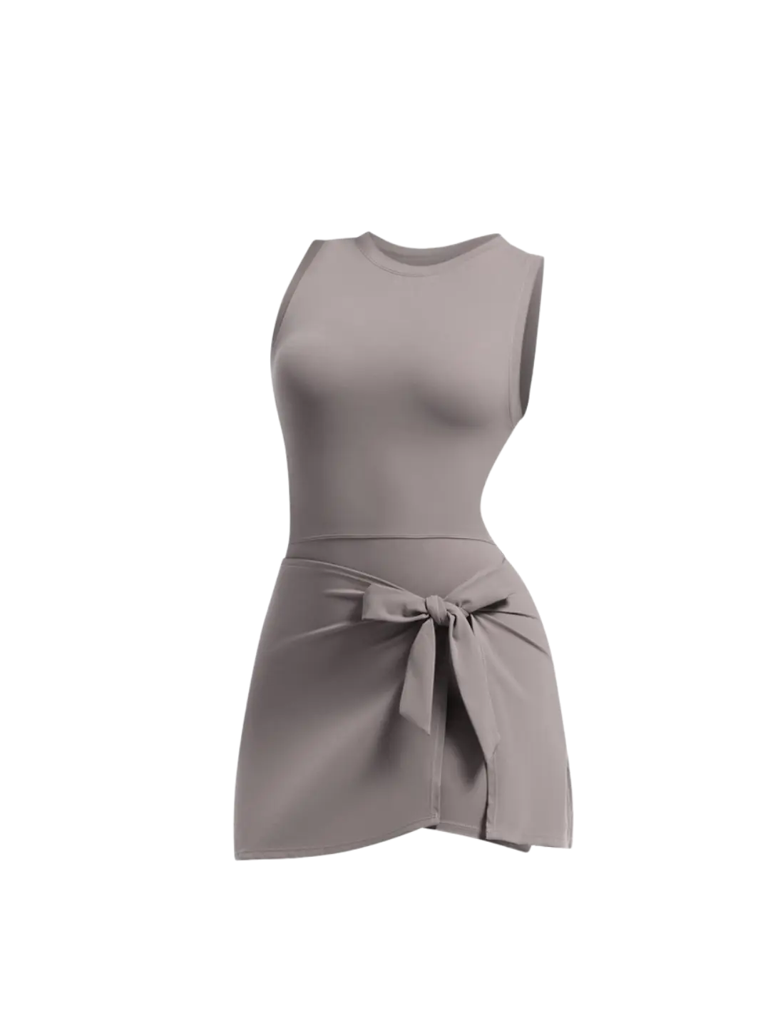 New grey slimming effect short dress with belt (without bra) My Store