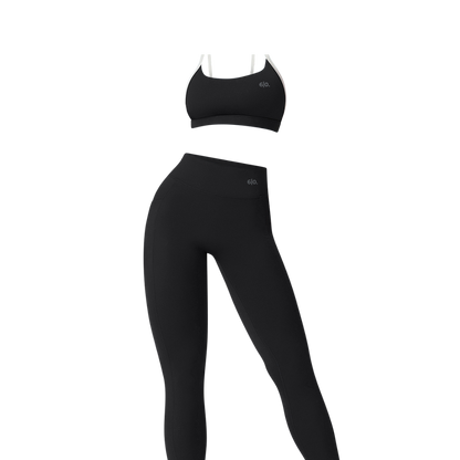 Black soft material leggings & bra set My Store