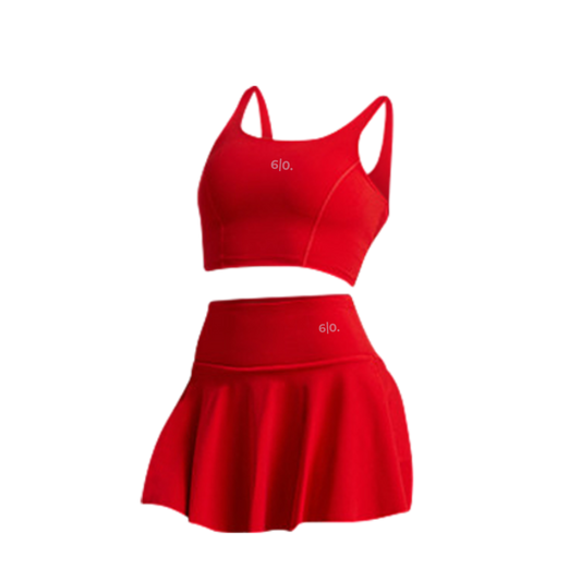 Red Bra top & skirt set