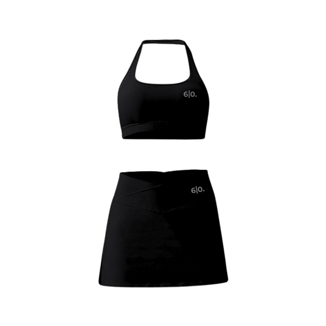 Modern design black skirt and bra set