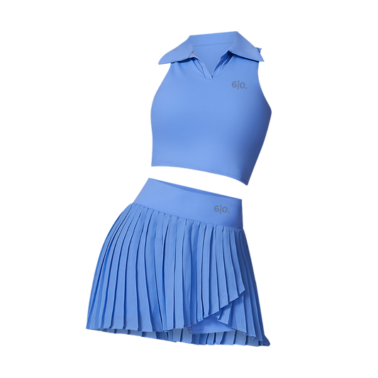 Blue polo t-shirt & skirt set