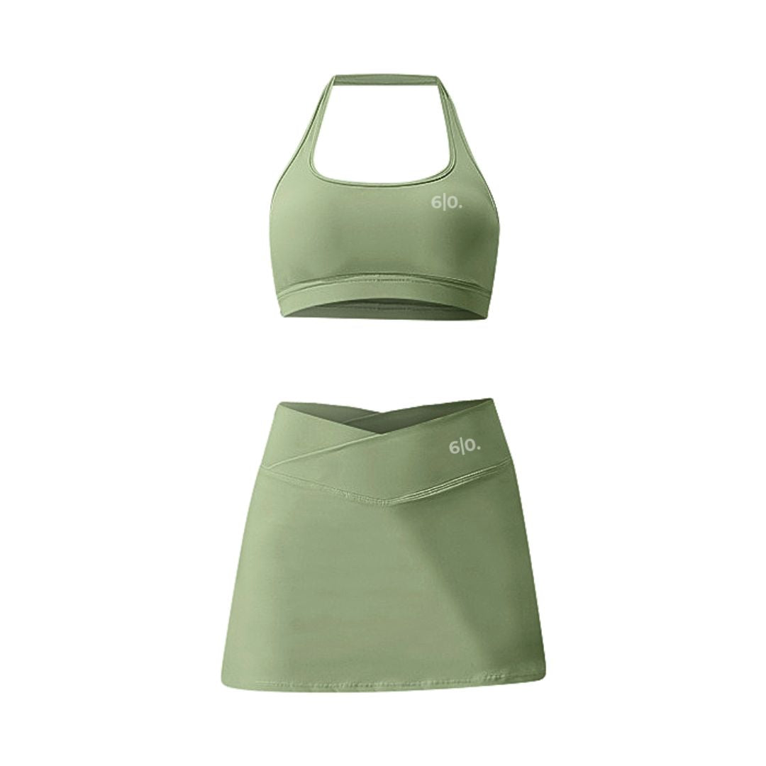 Modern design green skirt and bra set