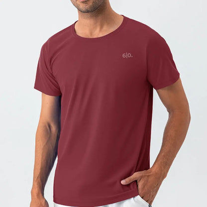 Burgundy quick dry material t-shirts for men With print My Store