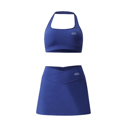 Modern design blue skirt and bra set