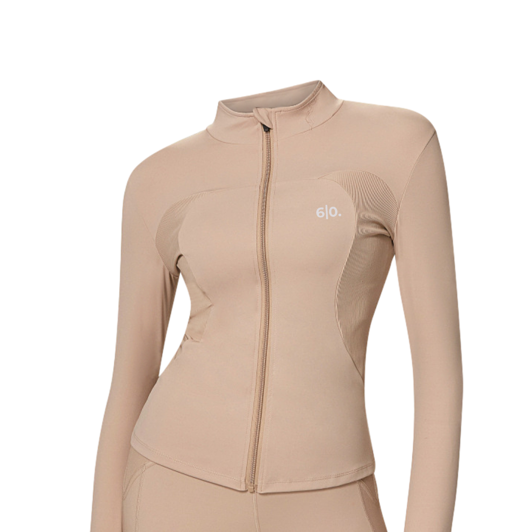 Beige soft material jacket My Store