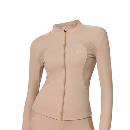 Beige soft material jacket My Store