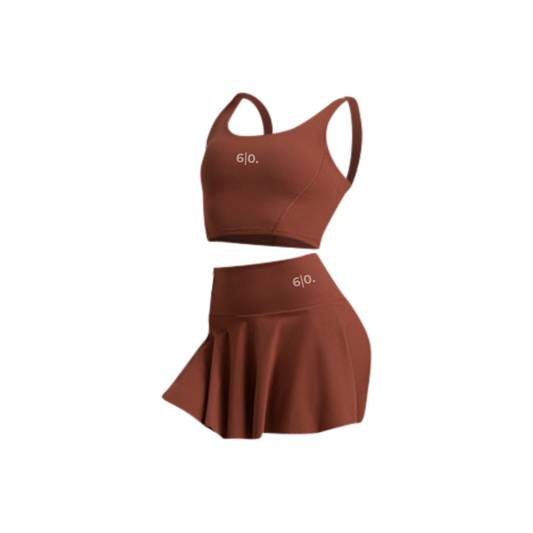 Dark brown Bra top & skirt set My Store