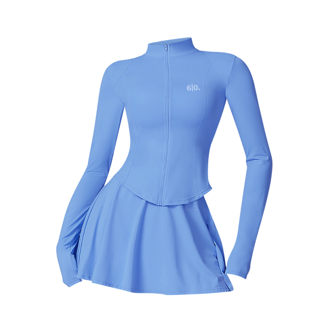 Blue long sleeves top & skirt set My Store