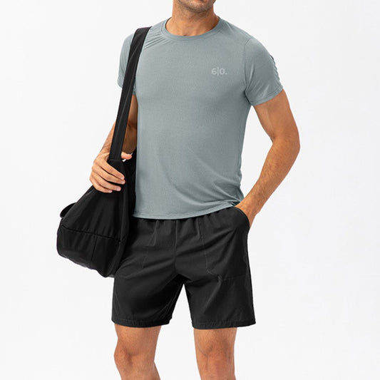 Grey light material short sleeve t-shirts for men