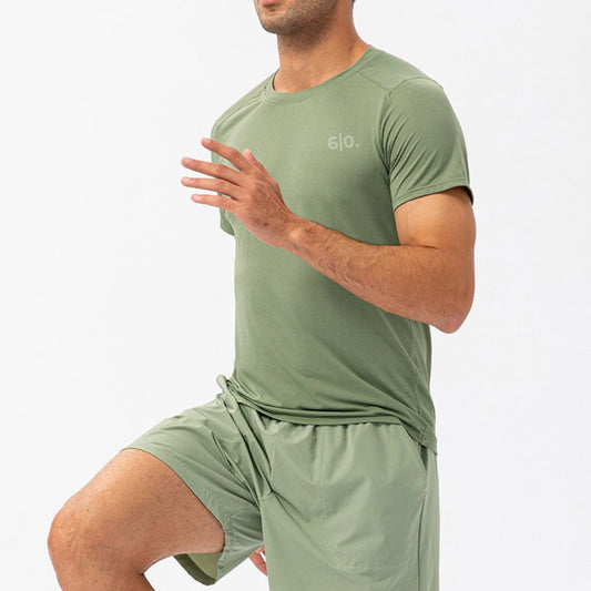 Green light material short sleeve t-shirts for men