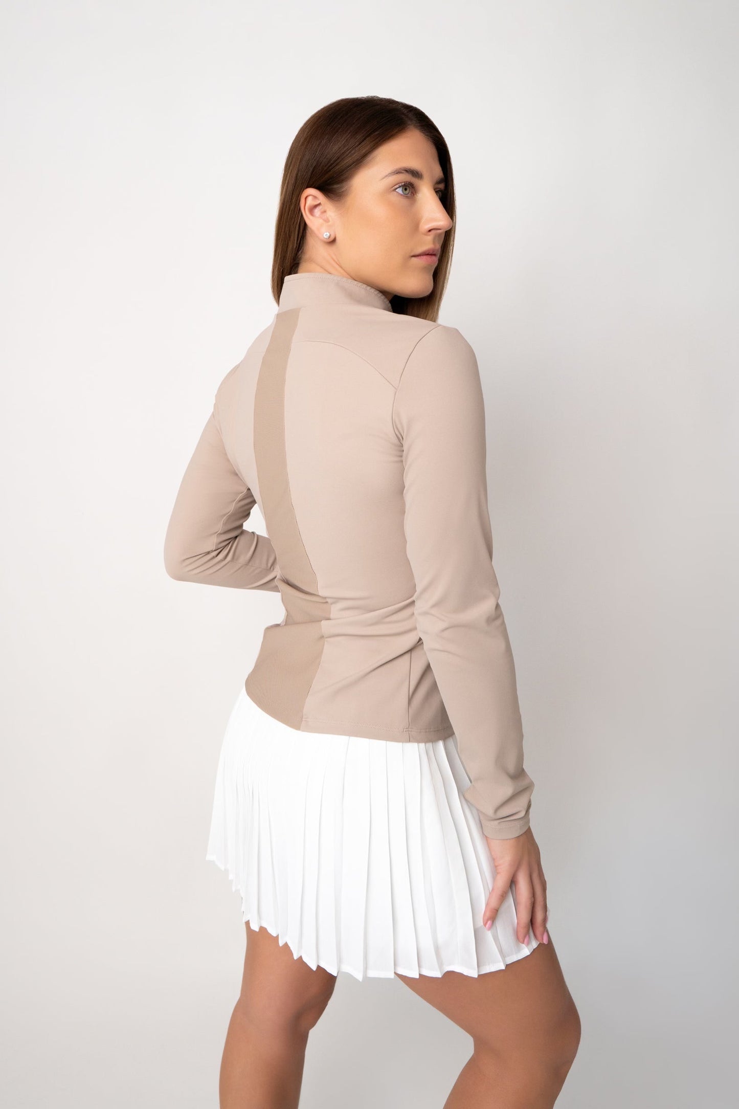 Beige soft material jacket My Store