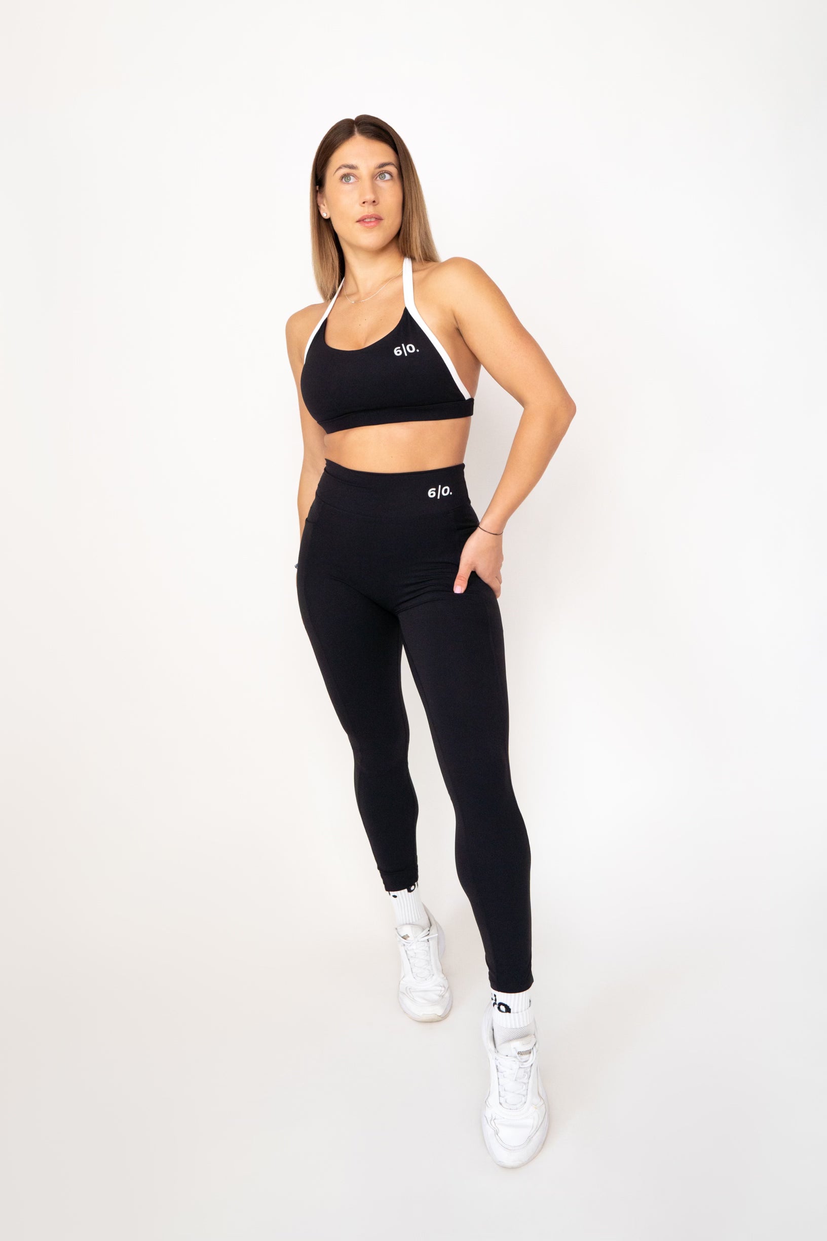 Black soft material leggings & bra set My Store