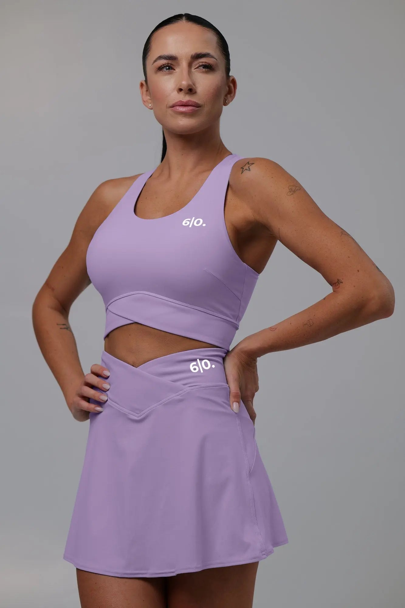 Purple Slimming design bra and skirt set My Store