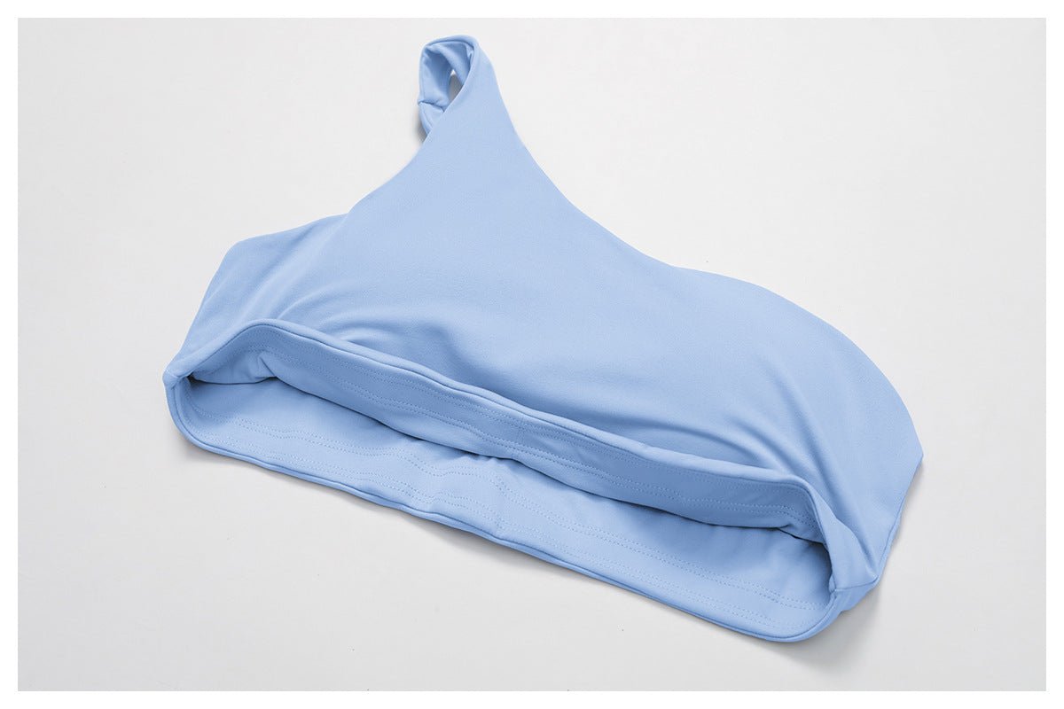 AYA one shoulder bra top and skirt set (with flower) - Six Zero padel