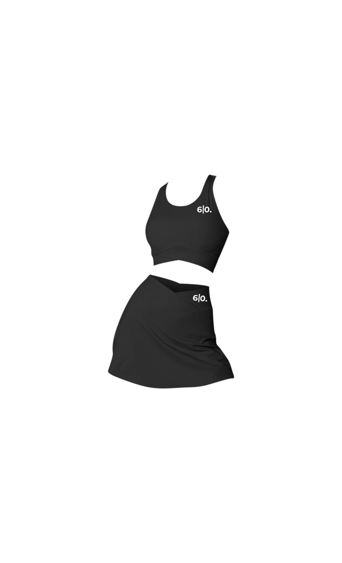 Black Slimming design bra and skirt set - Six Zero padel