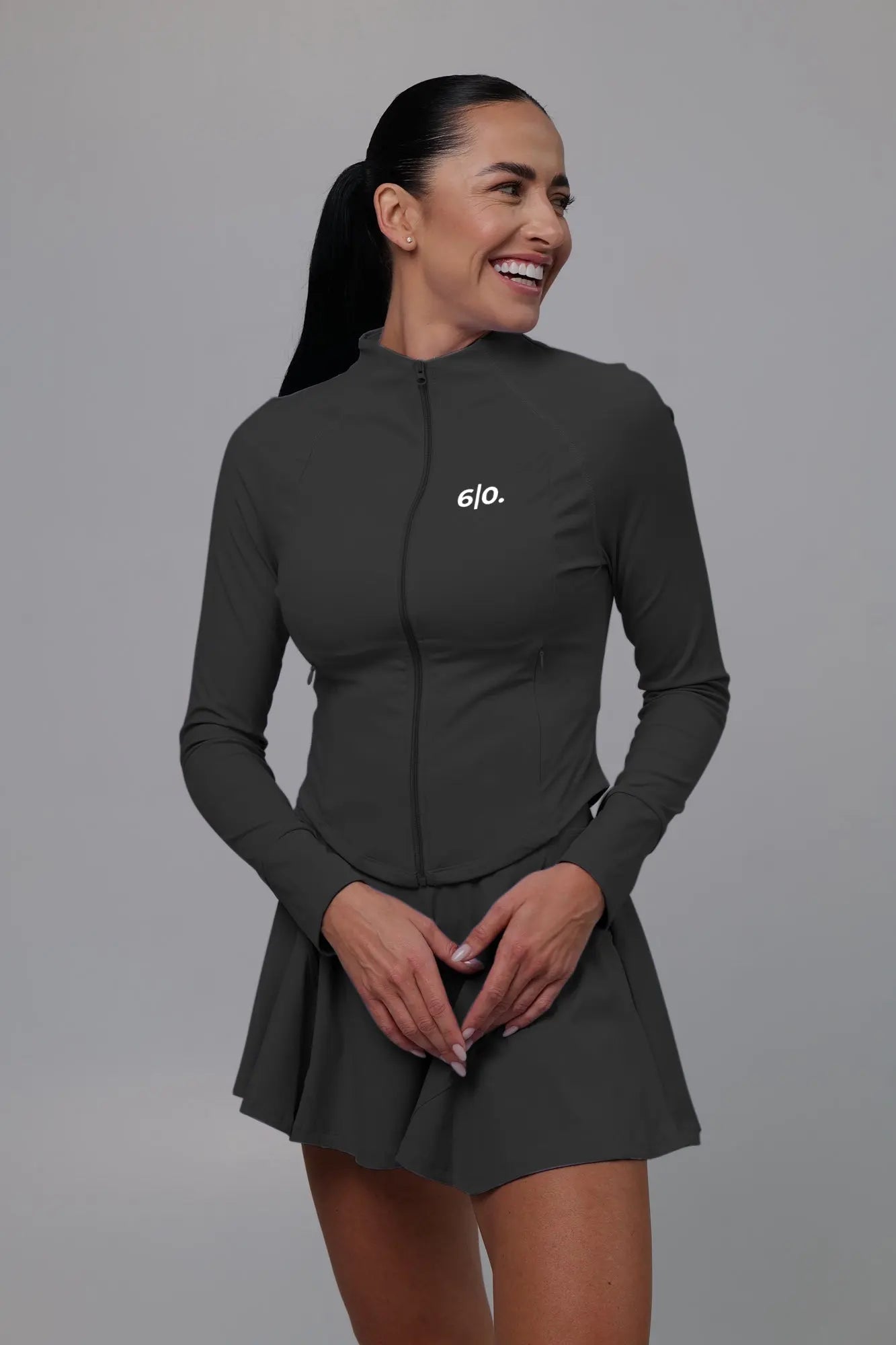 Black soft material Jacket & Skirt set - Six Zero padel