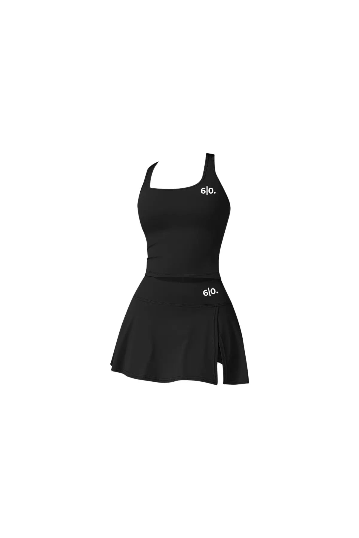 Black soft material top and skirt set - Six Zero padel