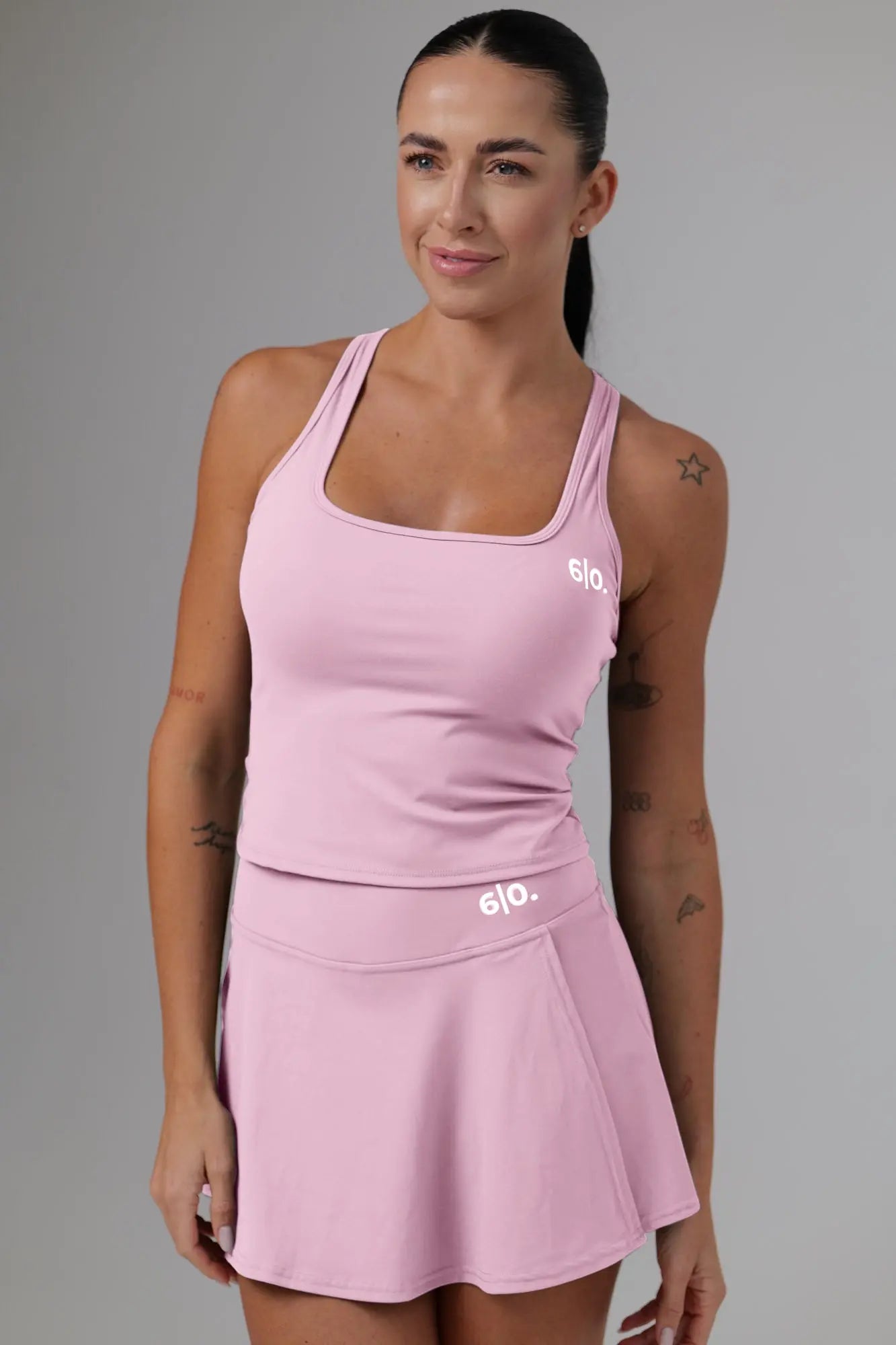 Black soft material top and skirt set - Six Zero padel