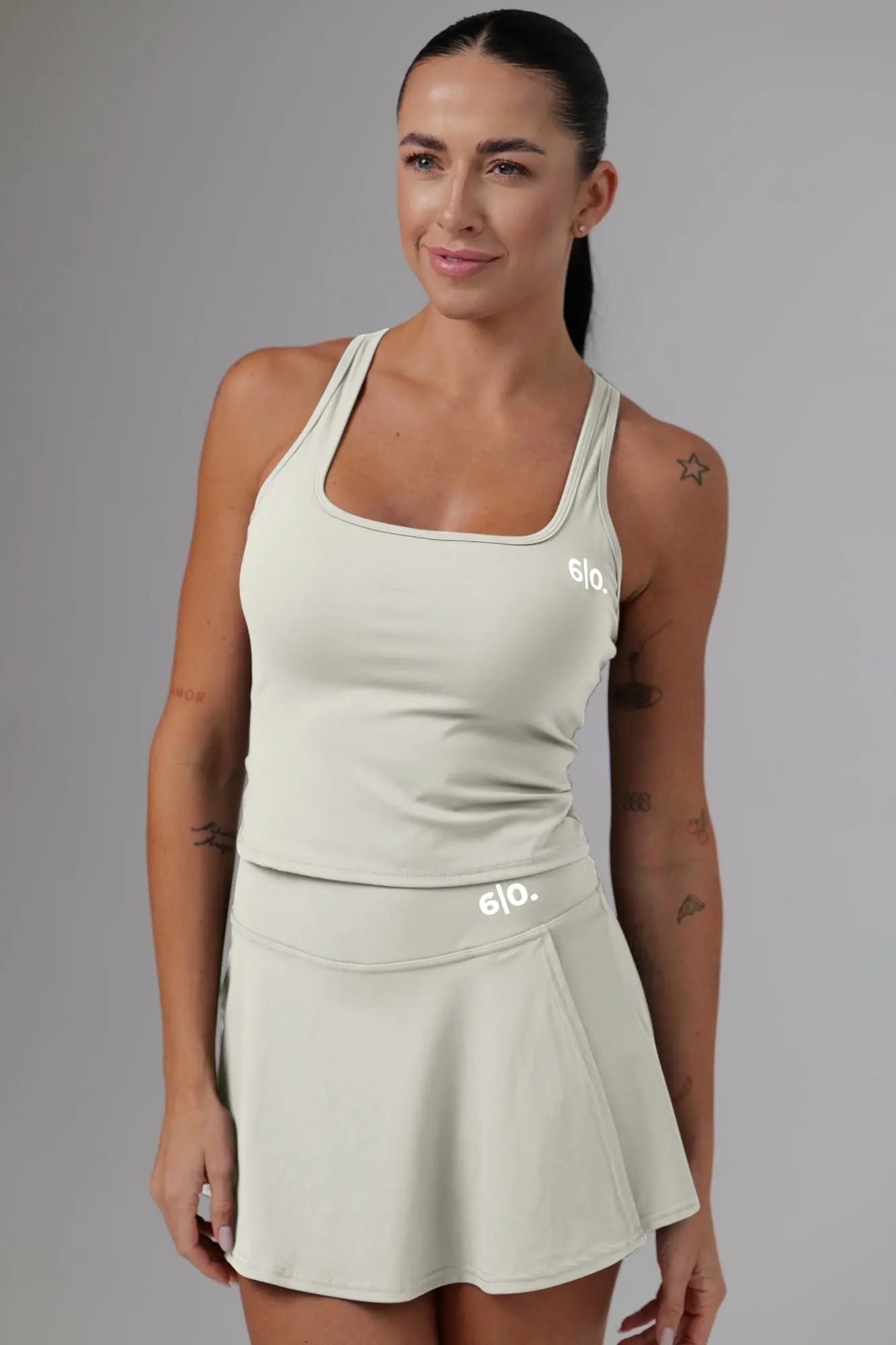 Black soft material top and skirt set - Six Zero padel