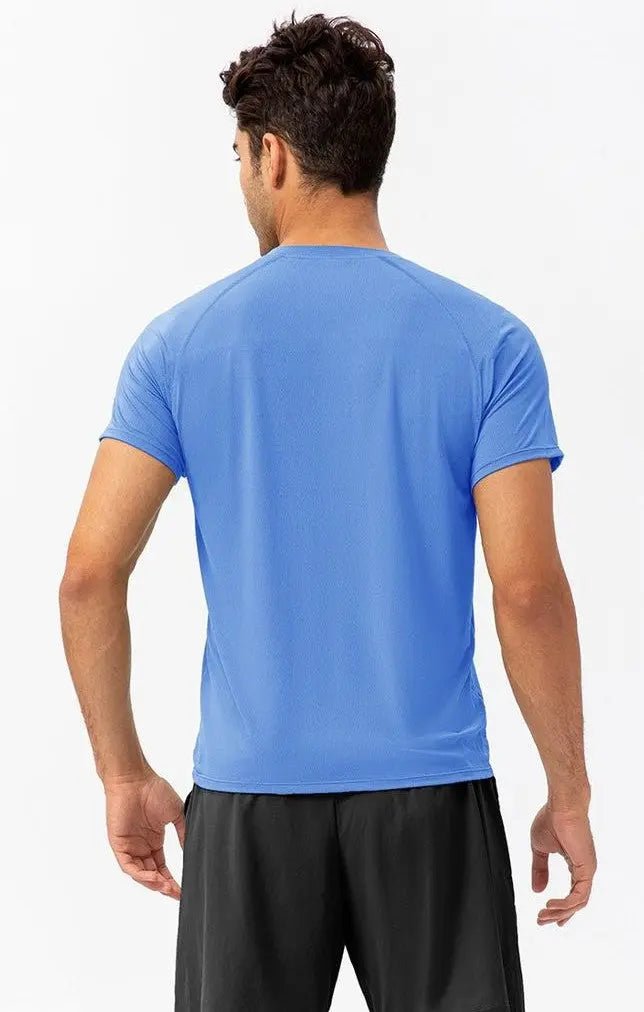 Blue light material short sleeve t-shirts for men - Six Zero padel
