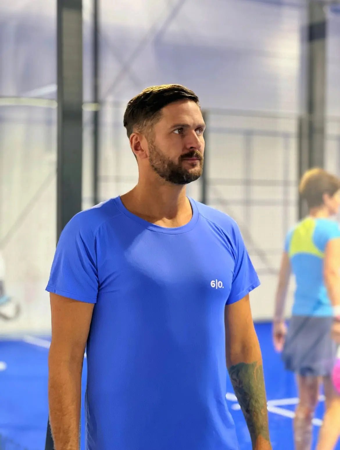 Blue light material short sleeve t-shirts for men - Six Zero padel