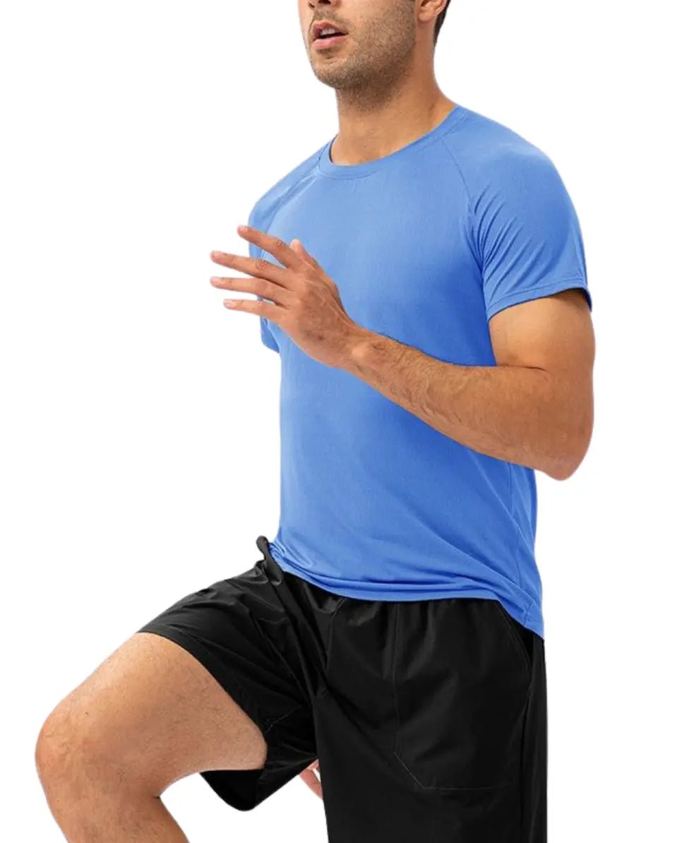 Blue light material short sleeve t-shirts for men - Six Zero padel